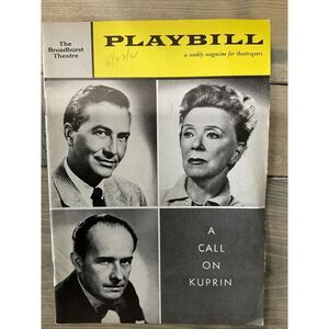 May 22, 1061 "A Call On Kuprin" - The Broadhurst Theatre Playbill